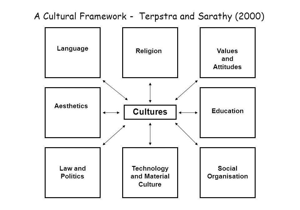 A cultural framework-Tersptra and Sarathy (2000)